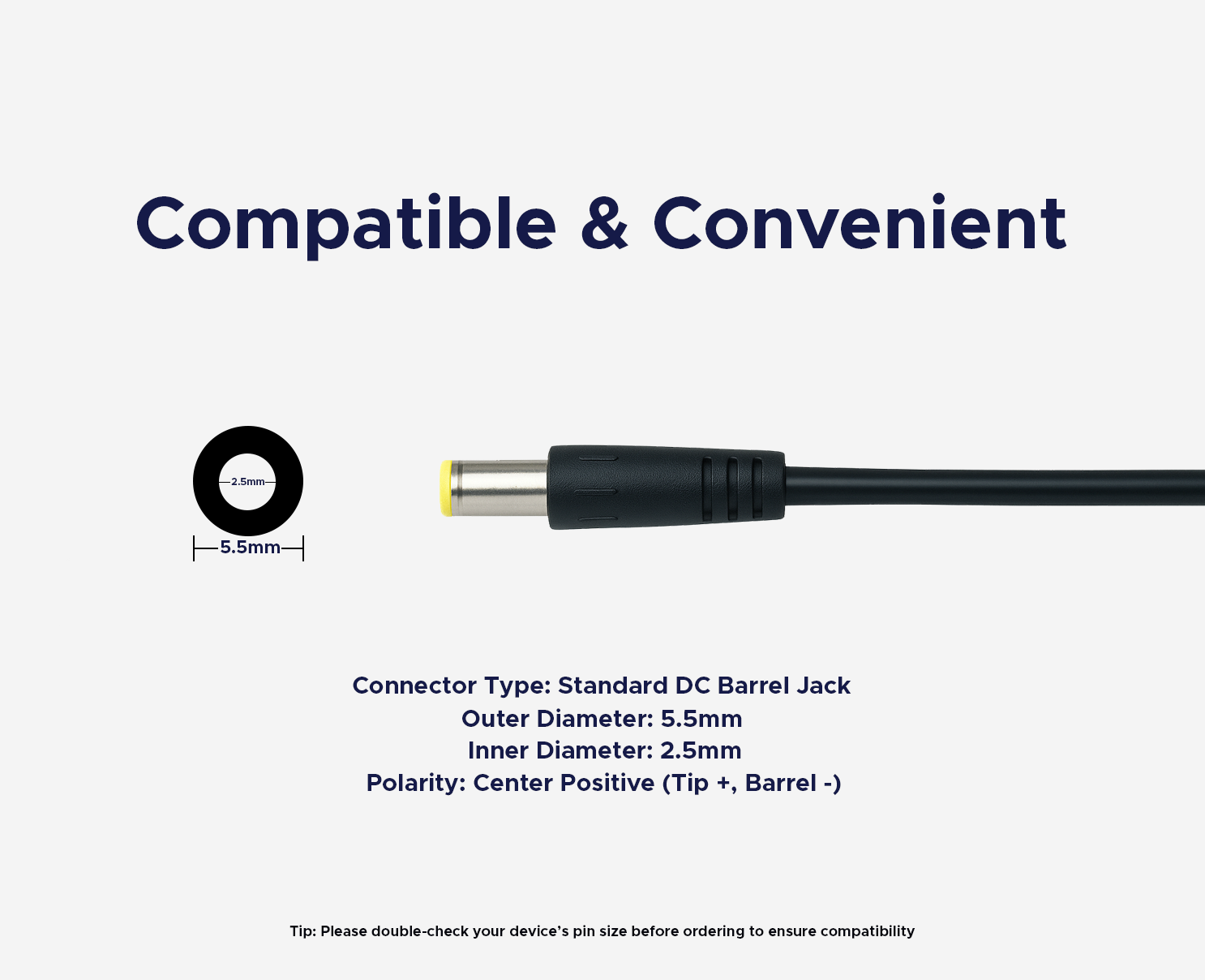 Ltronix 12V 5A DC Adapter 5.5mm x 2.5mm Pin Connector