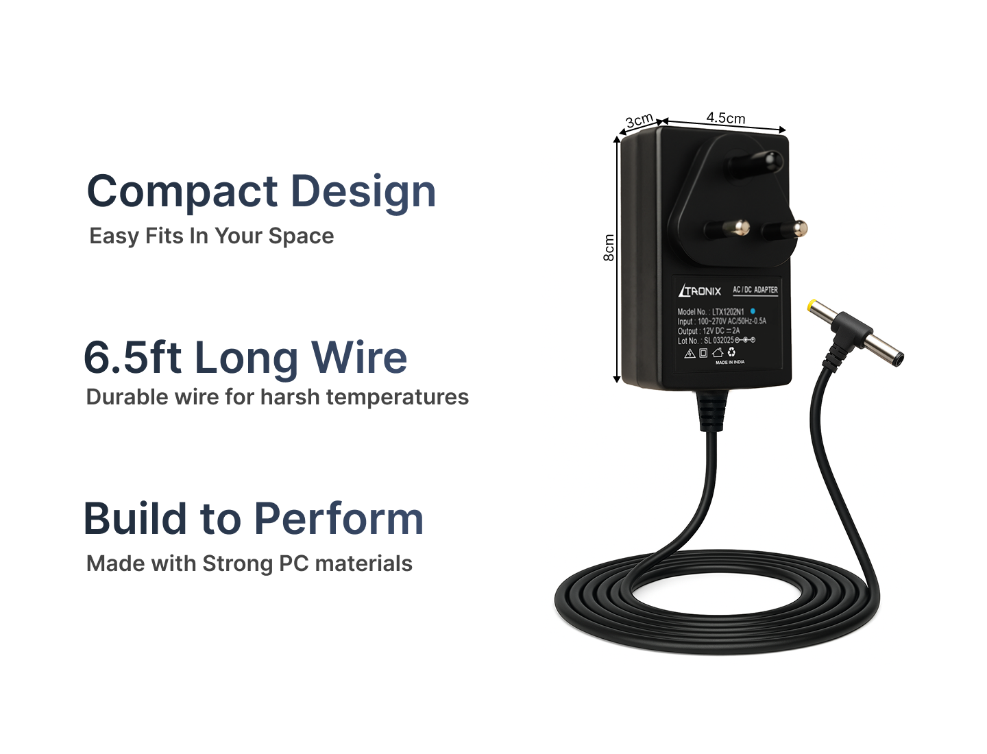 12V 2A Power Adapter, Dual Pin - Image 4